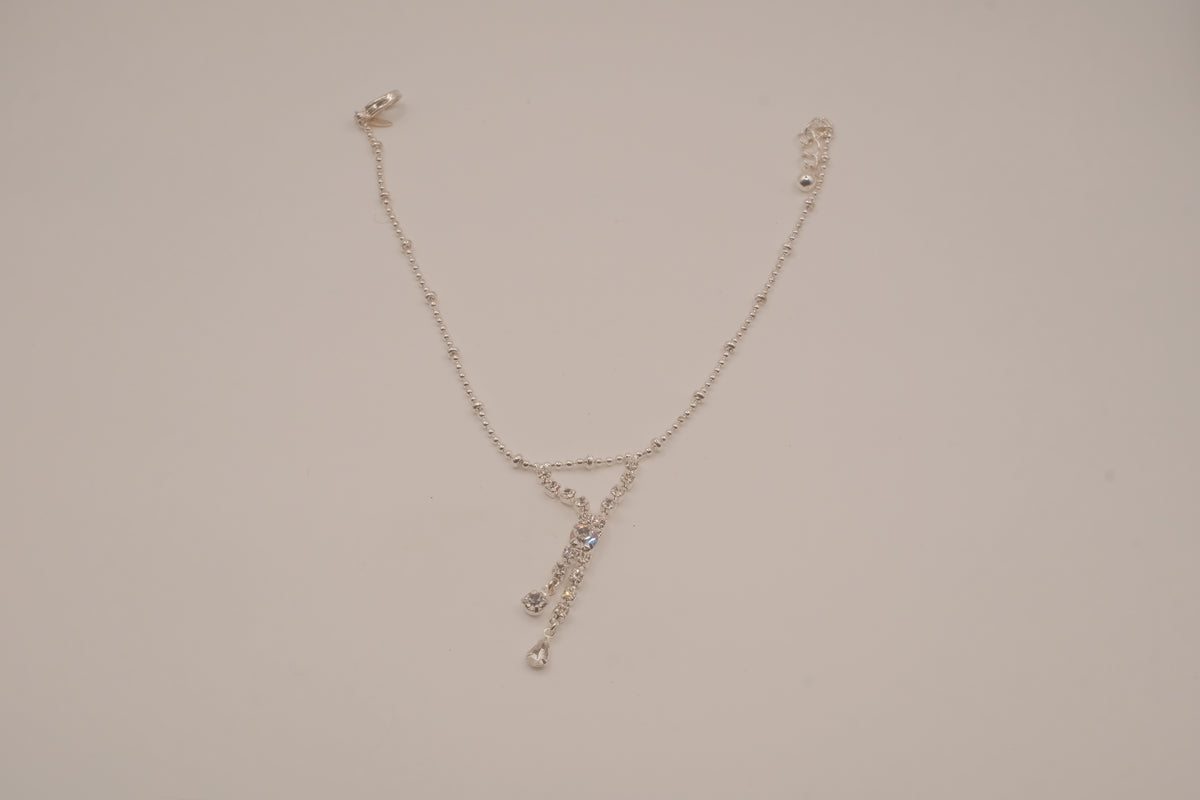 Vintage Avon silver-tone rhinestone drop anklet&nbsp;
