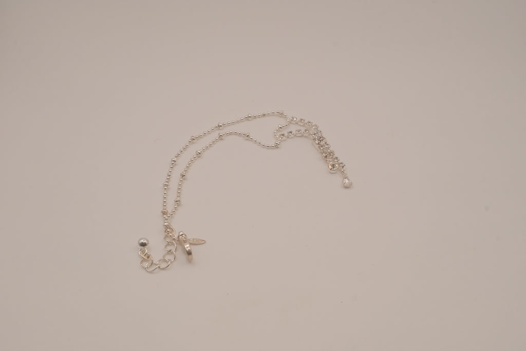 Vintage Avon silver-tone rhinestone drop anklet&nbsp;
