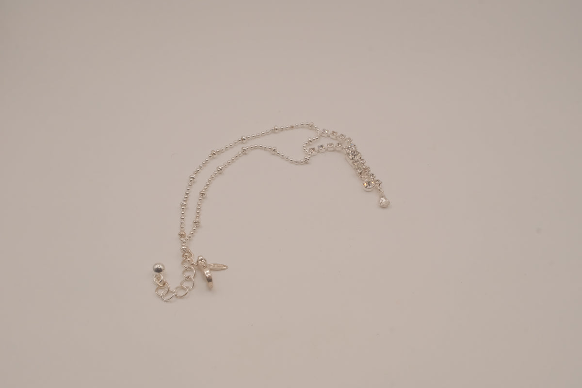 Vintage Avon silver-tone rhinestone drop anklet&nbsp;