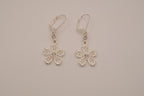 Vintage Avon In Bloom Silvertone Floral Dangle Earrings