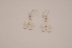 Vintage Avon In Bloom Silvertone Floral Dangle Earrings