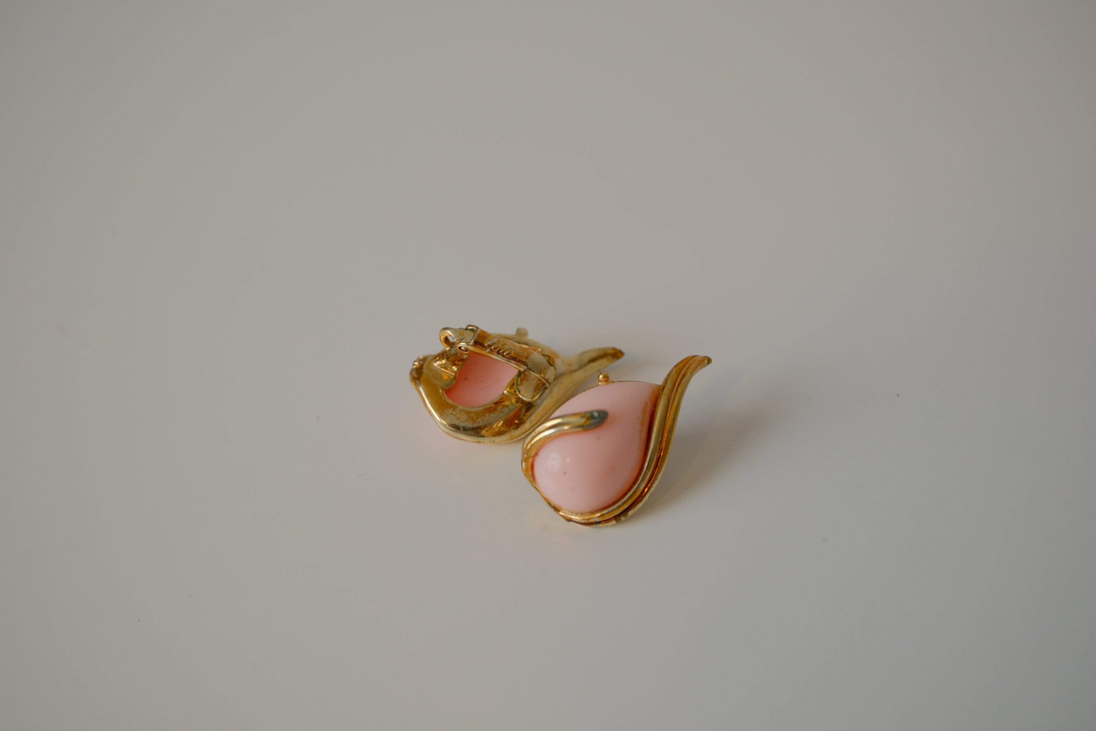 Vintage Pink Lucite Coro Clip On Earrings