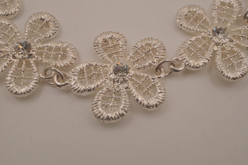 Vintage Avon silver-tone mesh flower bracelet