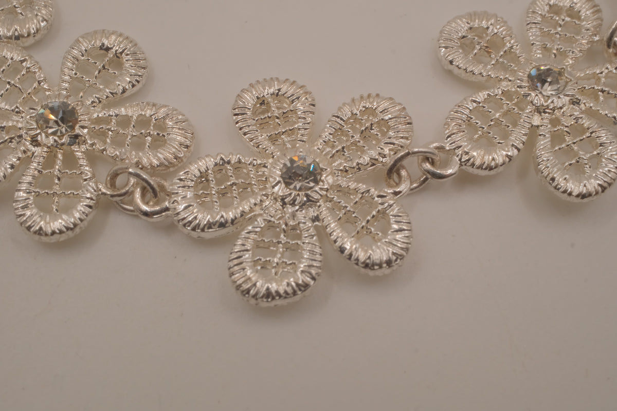 Vintage Avon silver-tone mesh flower bracelet
