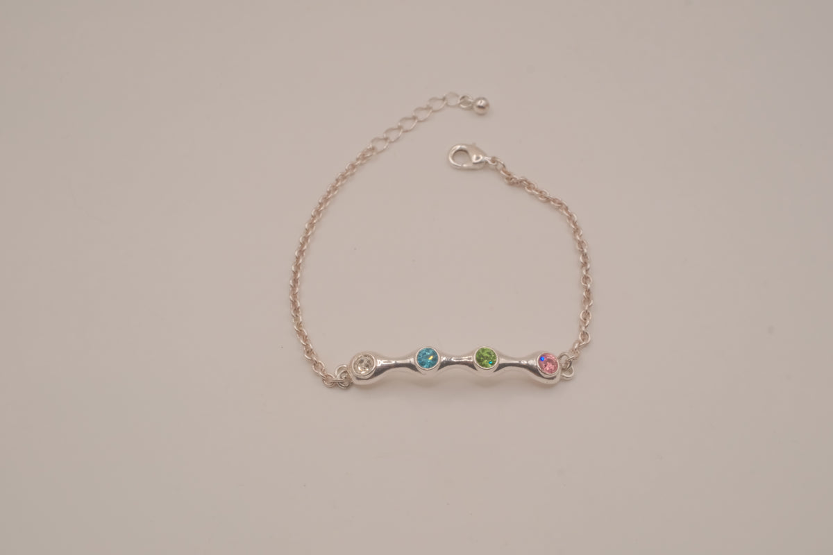 Vintage Avon Silvertone Pastel Rhinestone Bracelet