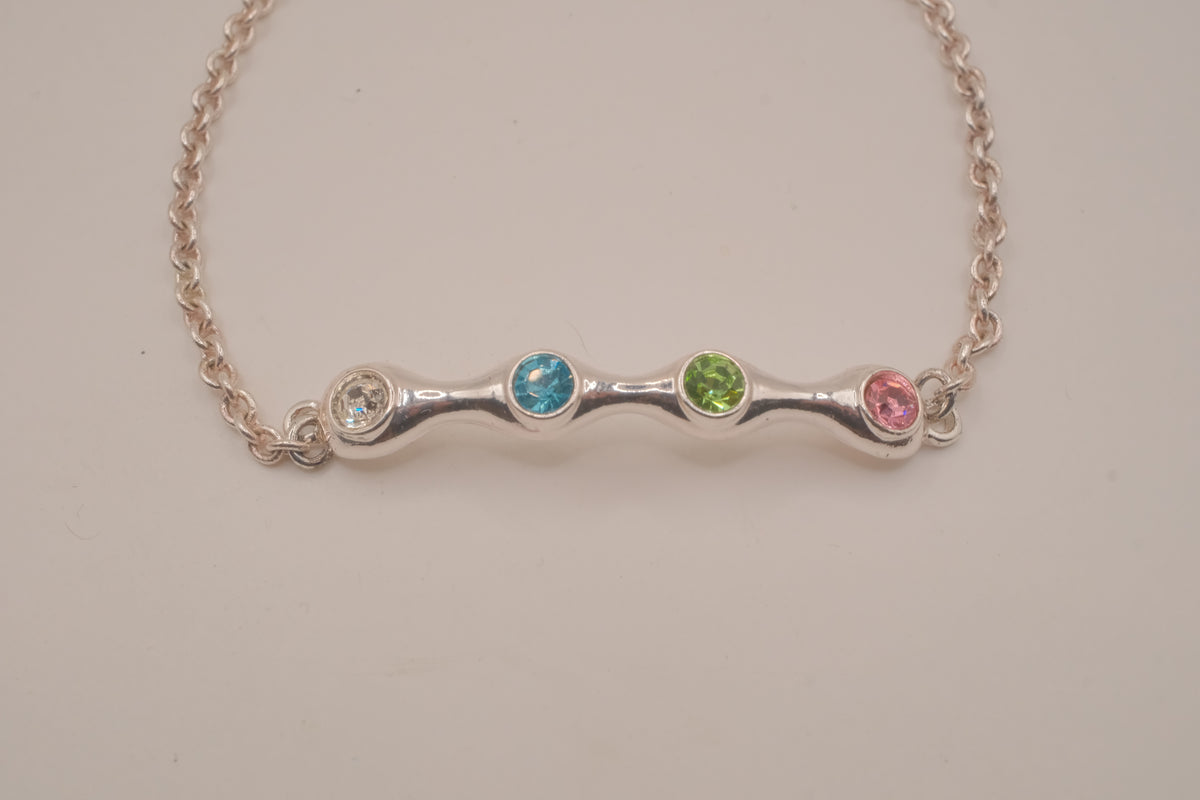 Vintage Avon Silvertone Pastel Rhinestone Bracelet
