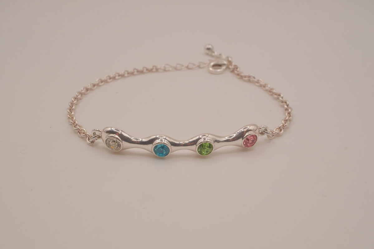 Vintage Avon Silvertone Pastel Rhinestone Bracelet