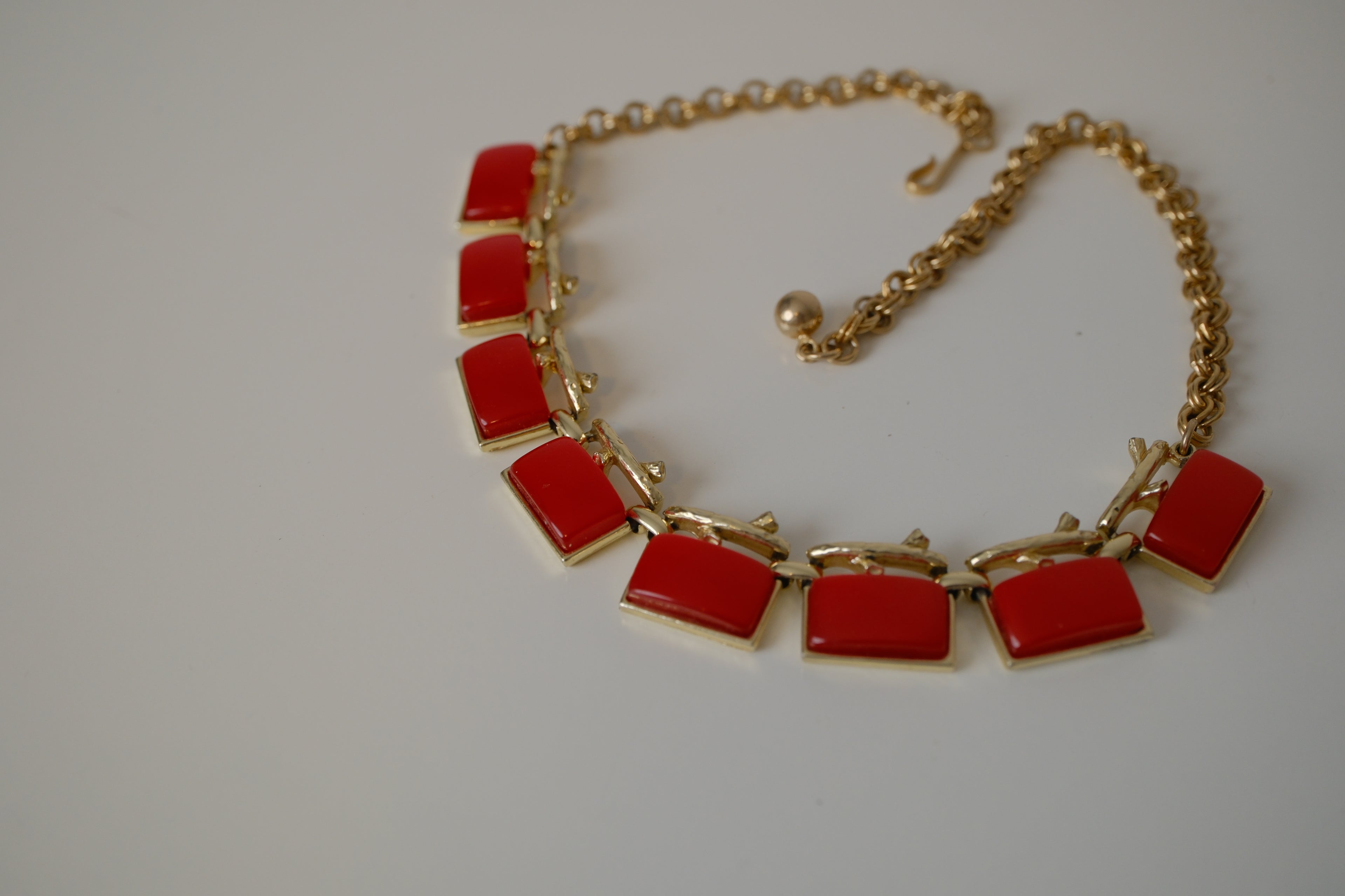 Vintage Coro Red Lucite necklace