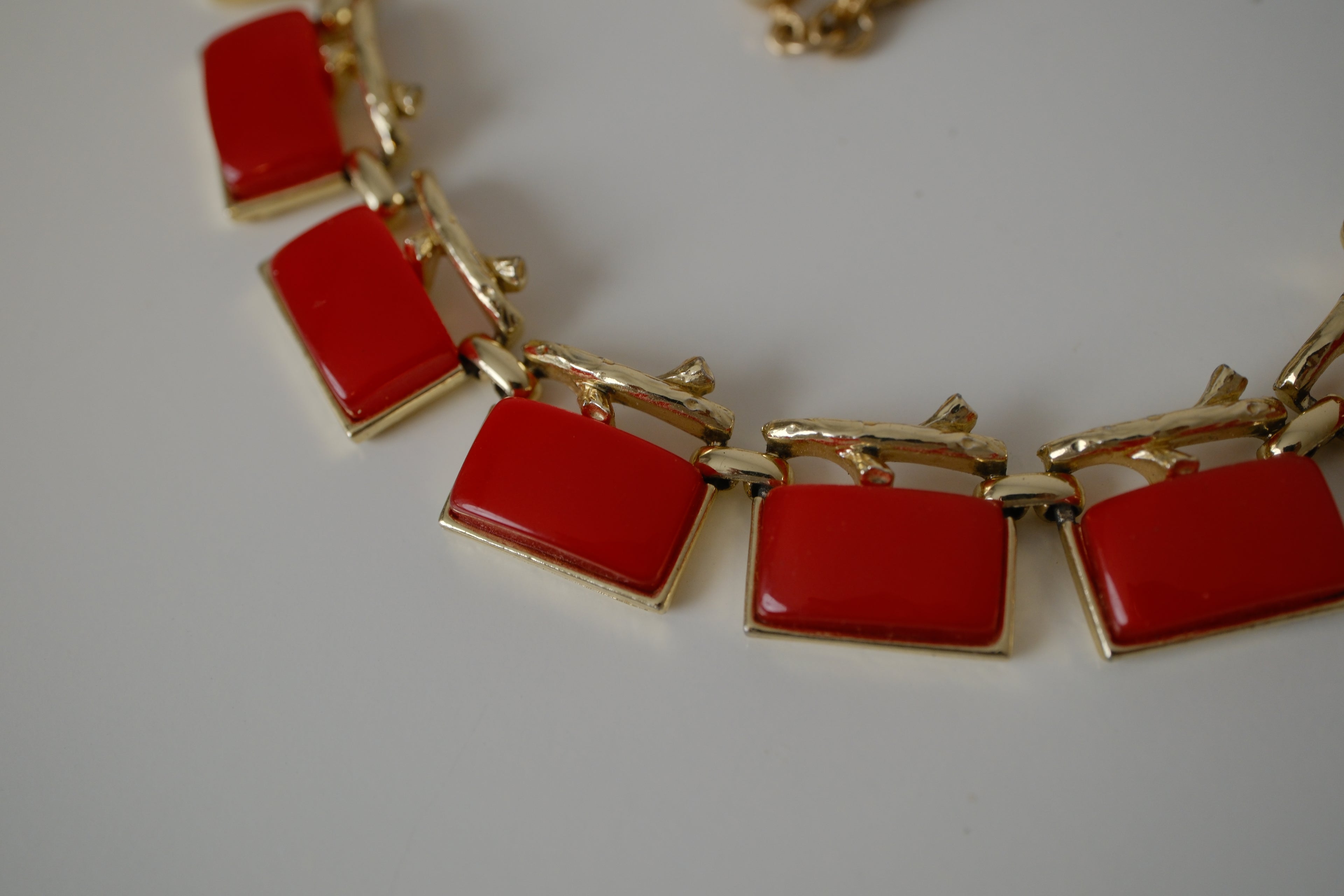 Vintage Coro Red Lucite necklace