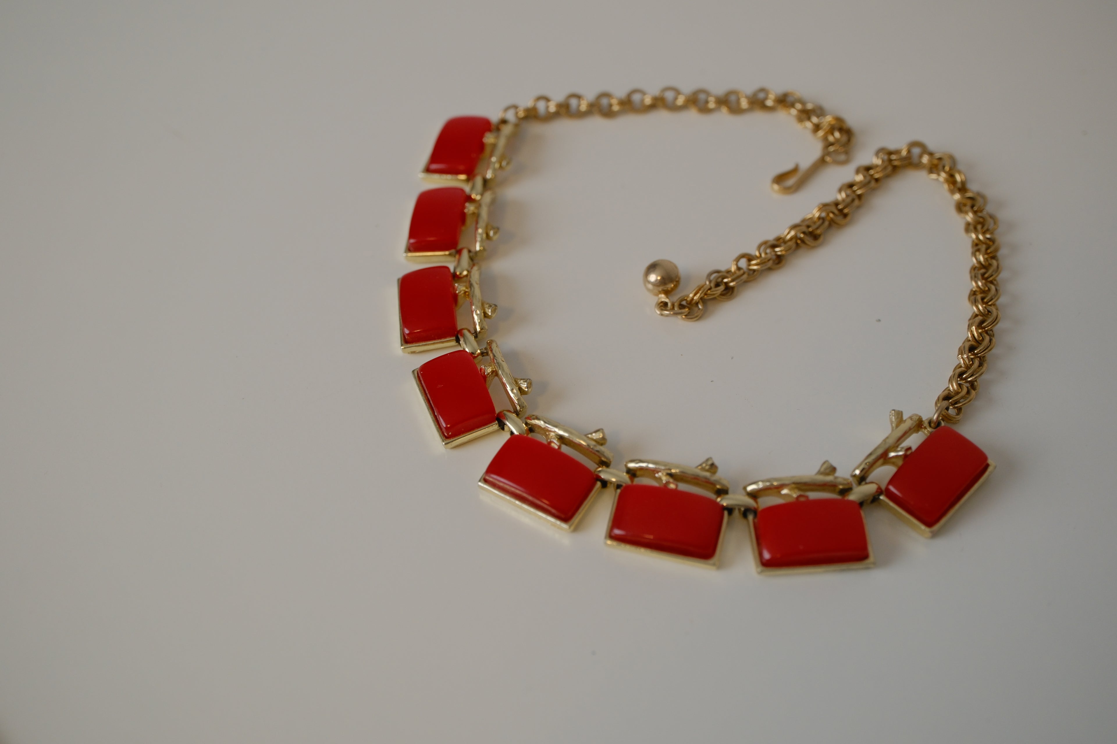 Vintage Coro Red Lucite necklace