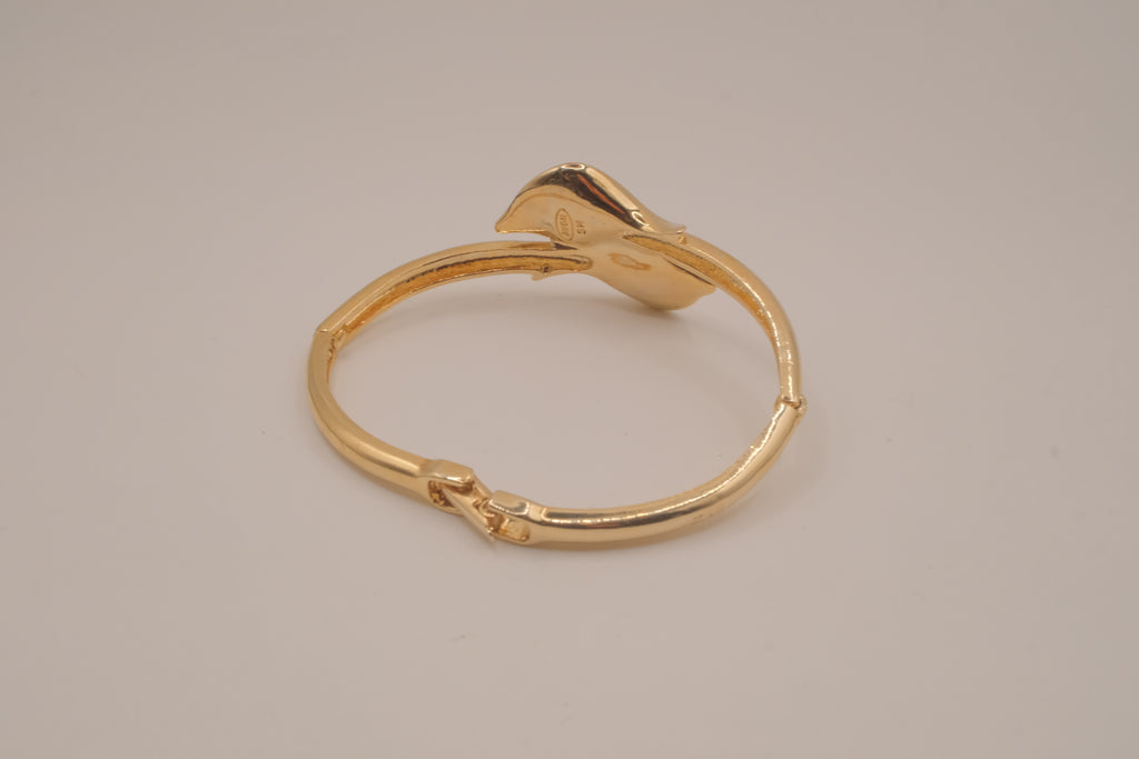 Vintage Avon gold-tone calla lily hinged bangle bracelet
