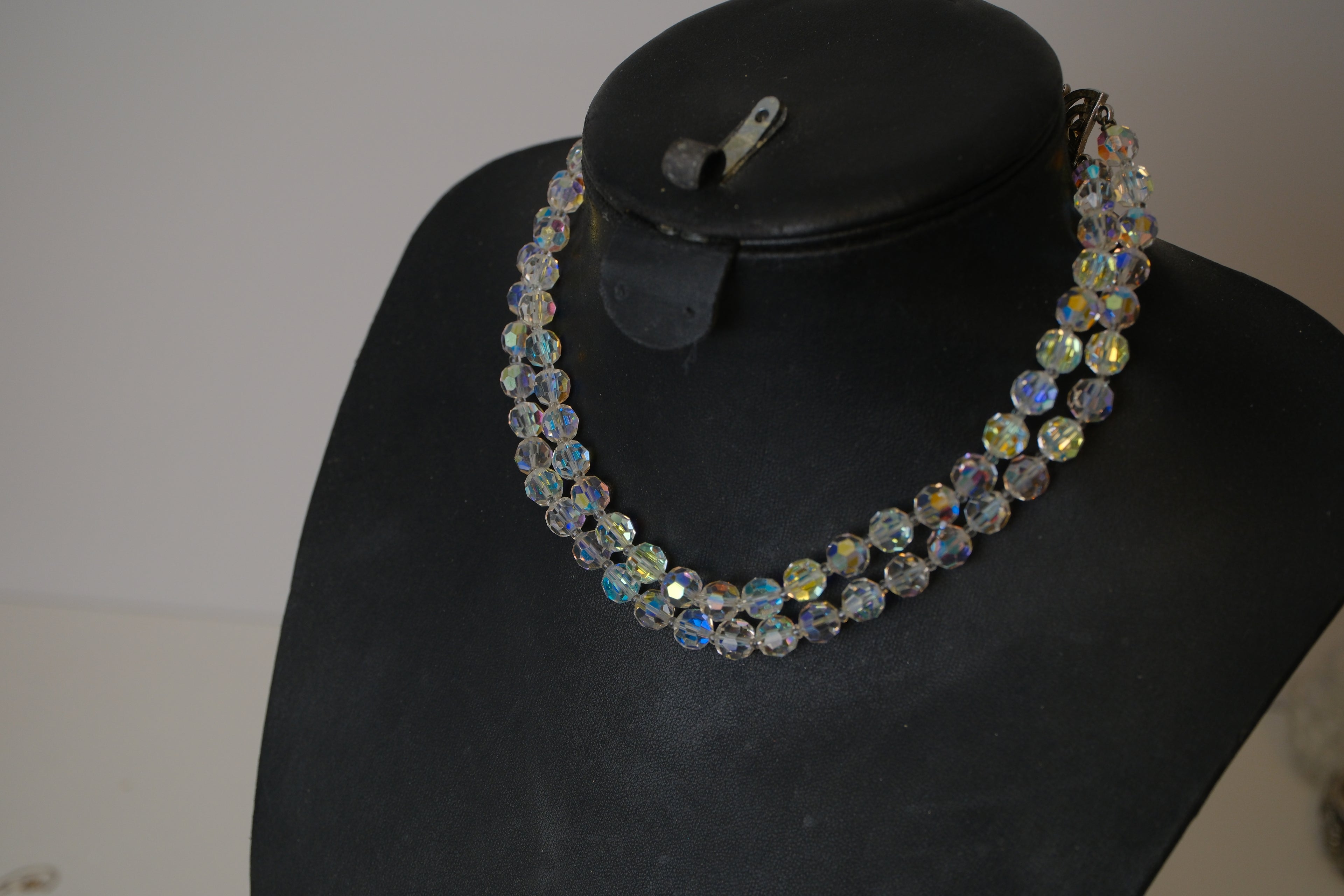 Vintage Coro &nbsp;Aurora Borealis Crystal Bead Necklace