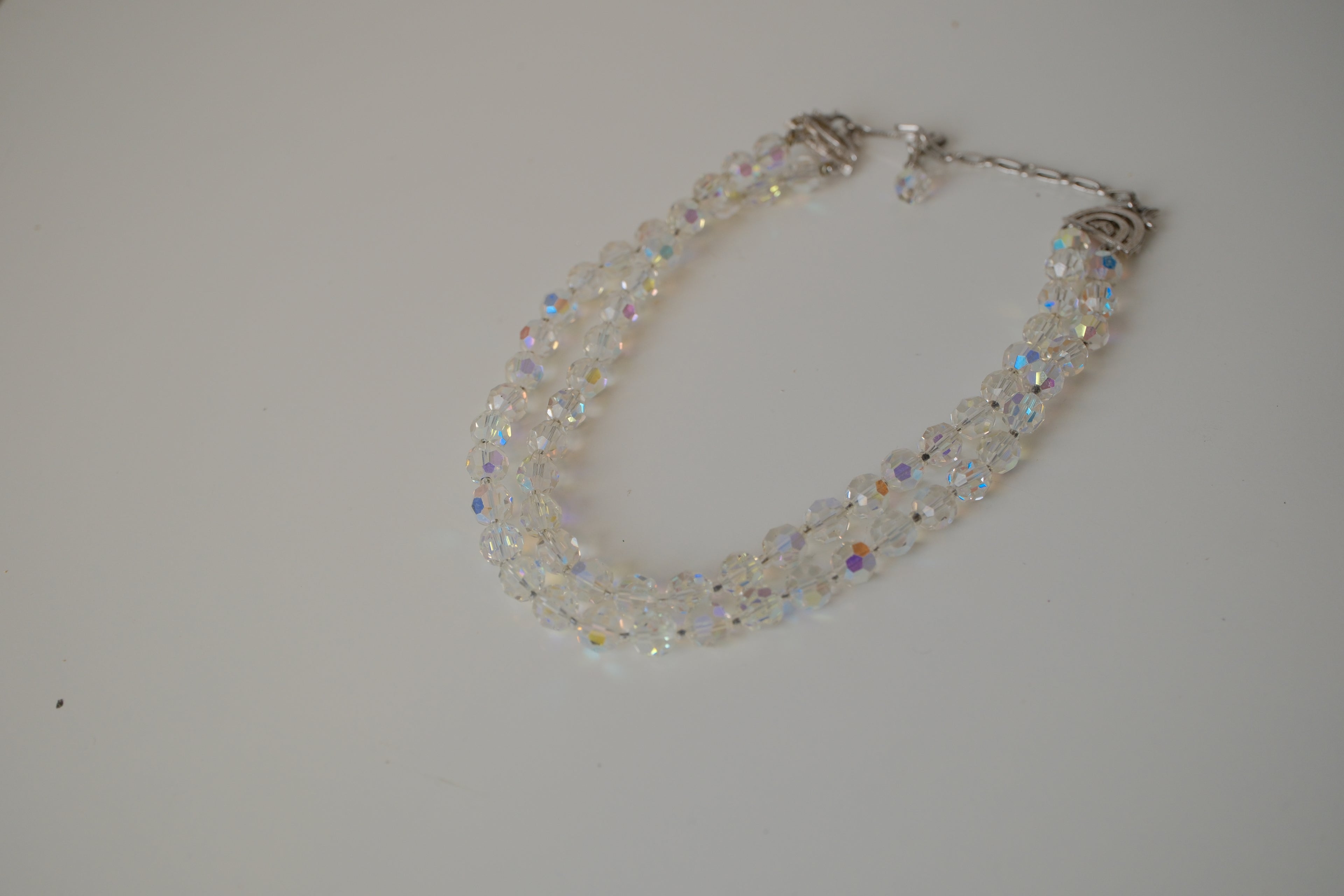 Vintage Coro &nbsp;Aurora Borealis Crystal Bead Necklace