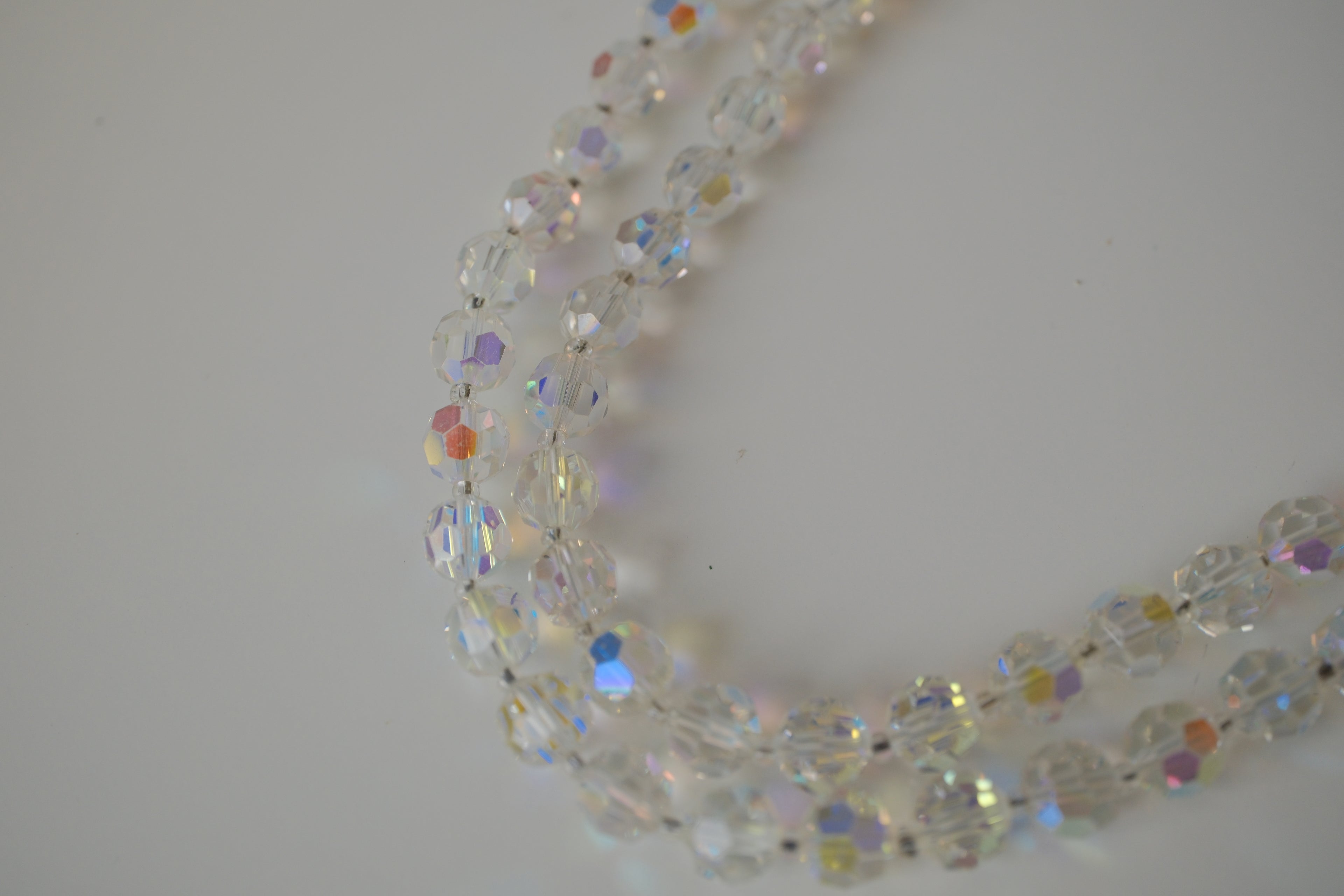 Vintage Coro &nbsp;Aurora Borealis Crystal Bead Necklace