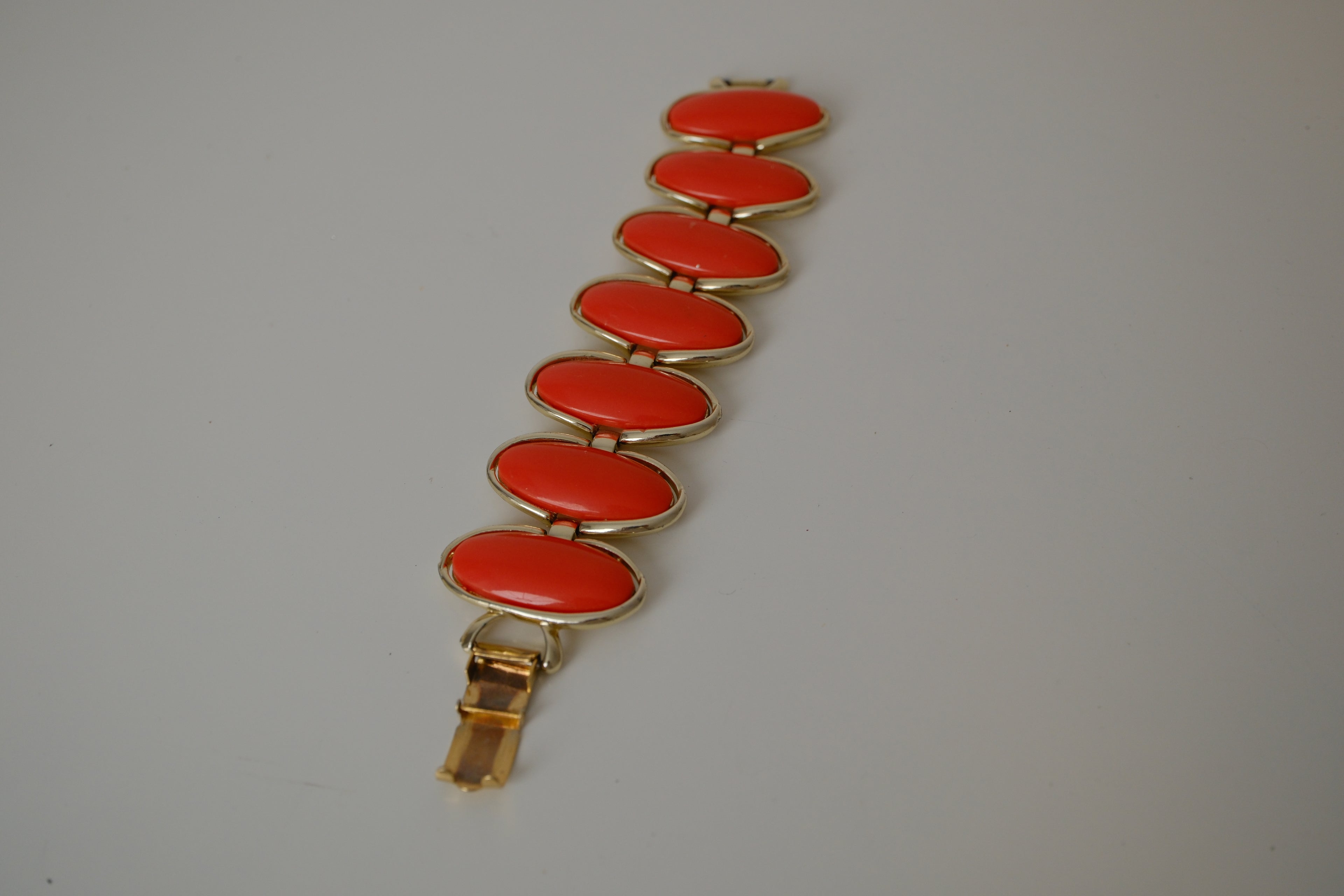 Vintage Coro Orange Thermoset Moonglow Bracelet