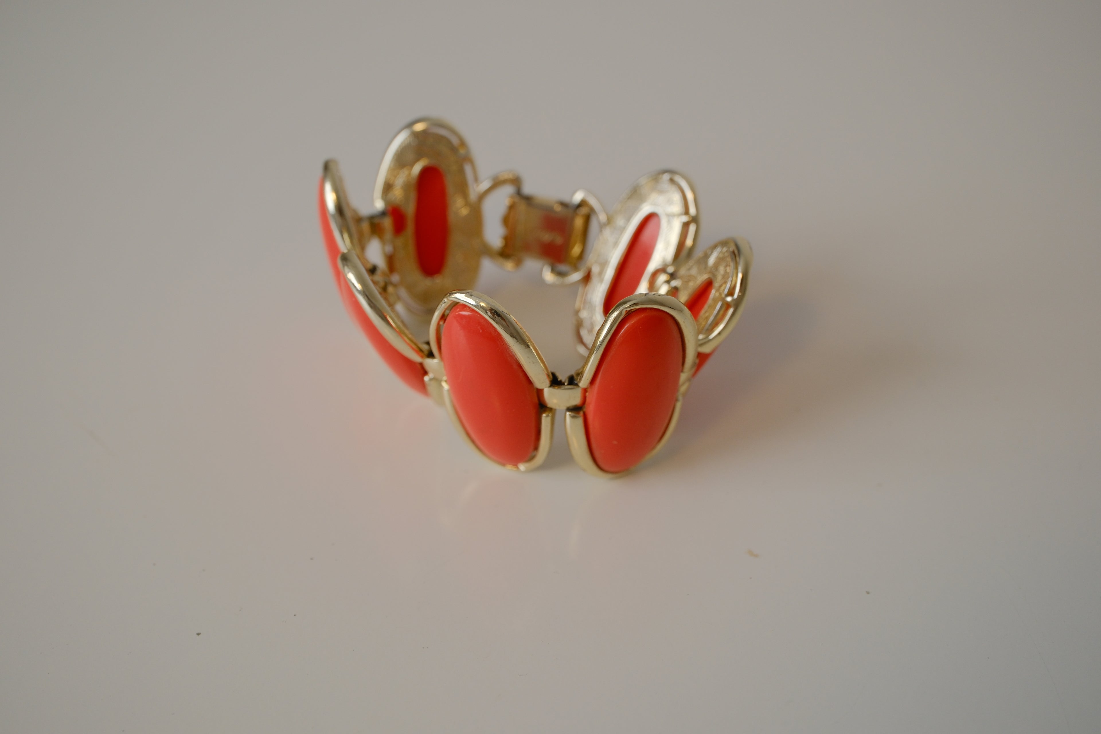 Vintage Coro Orange Thermoset Moonglow Bracelet
