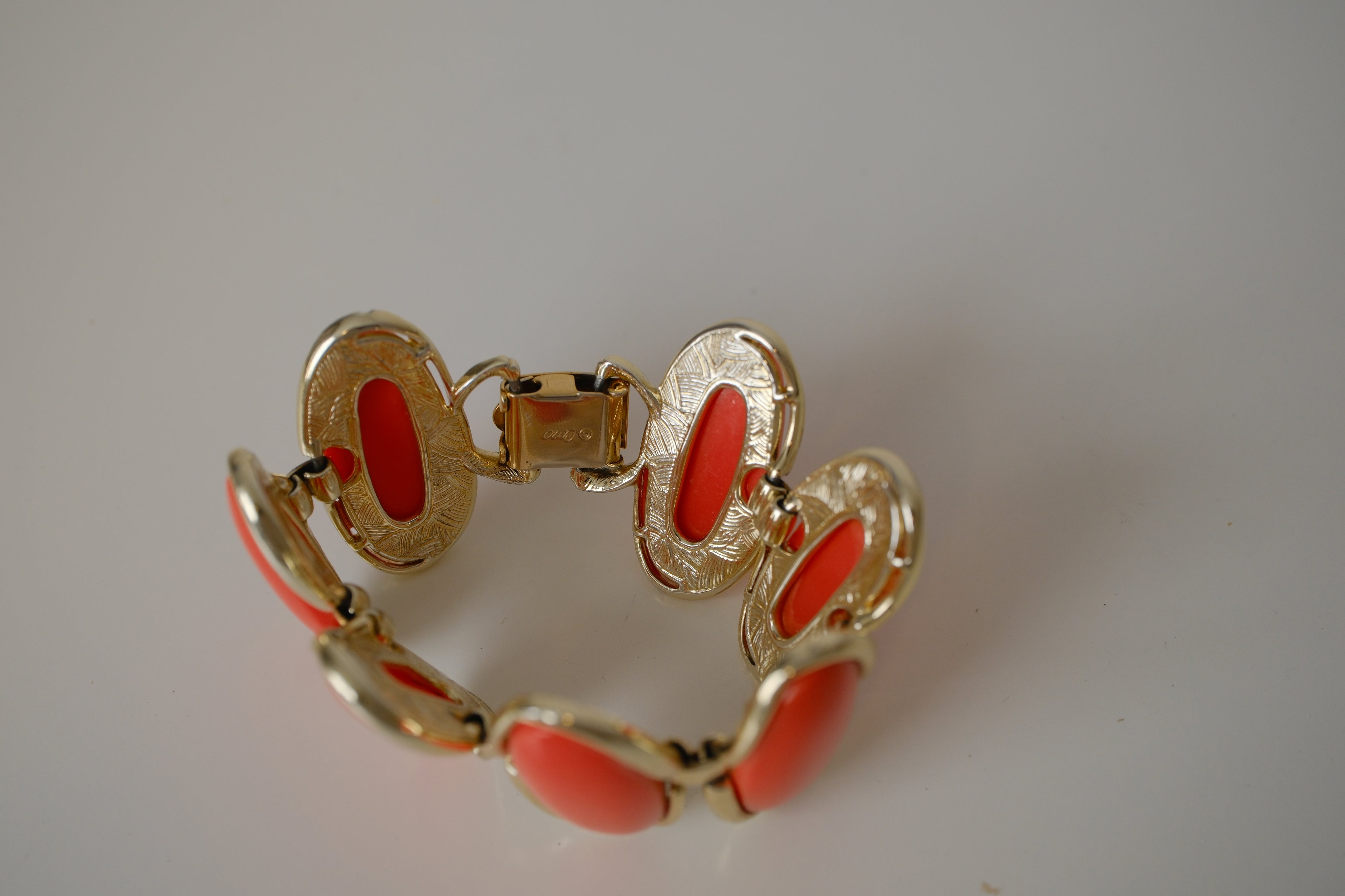 Vintage Coro Orange Thermoset Moonglow Bracelet