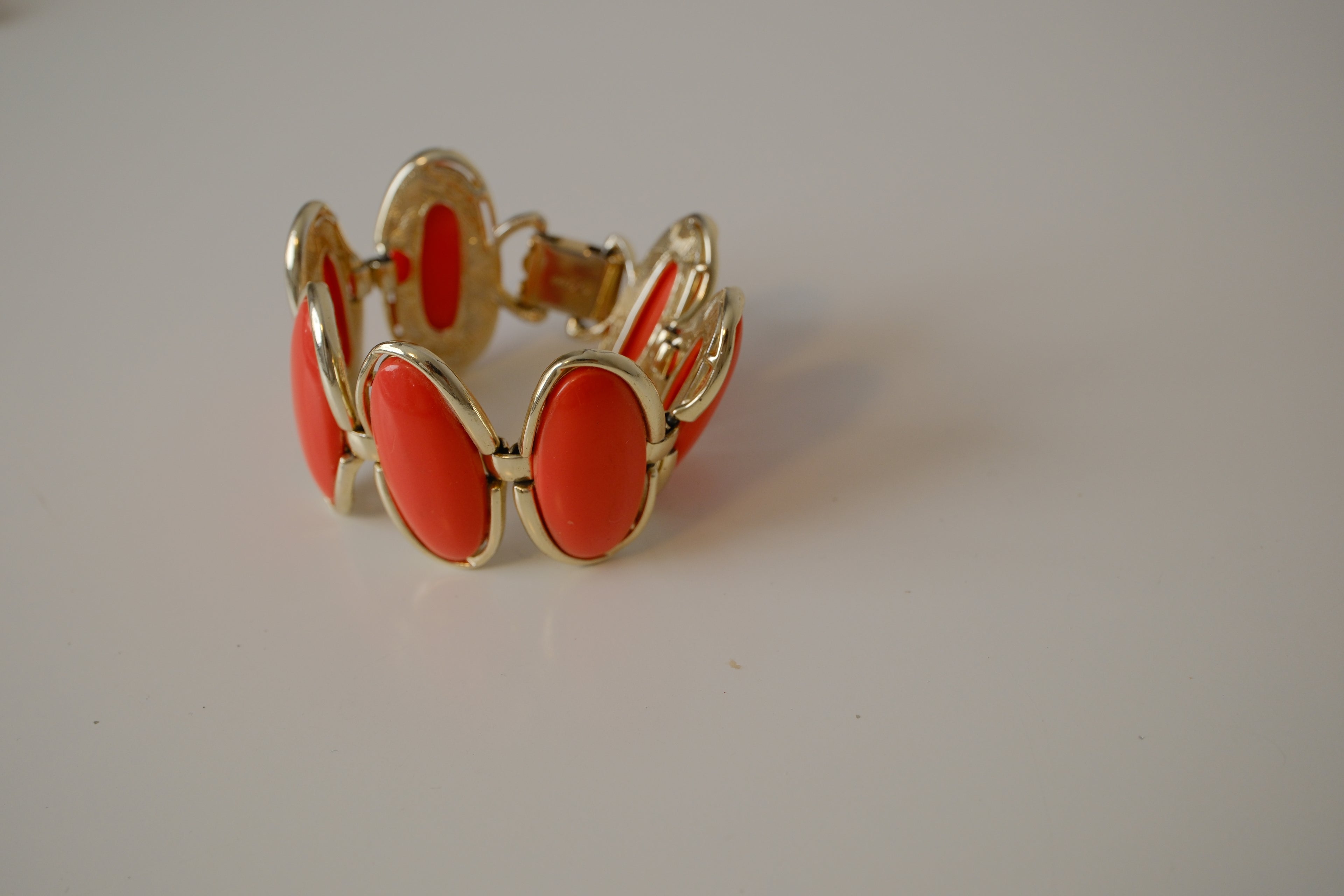Vintage Coro Orange Thermoset Moonglow Bracelet