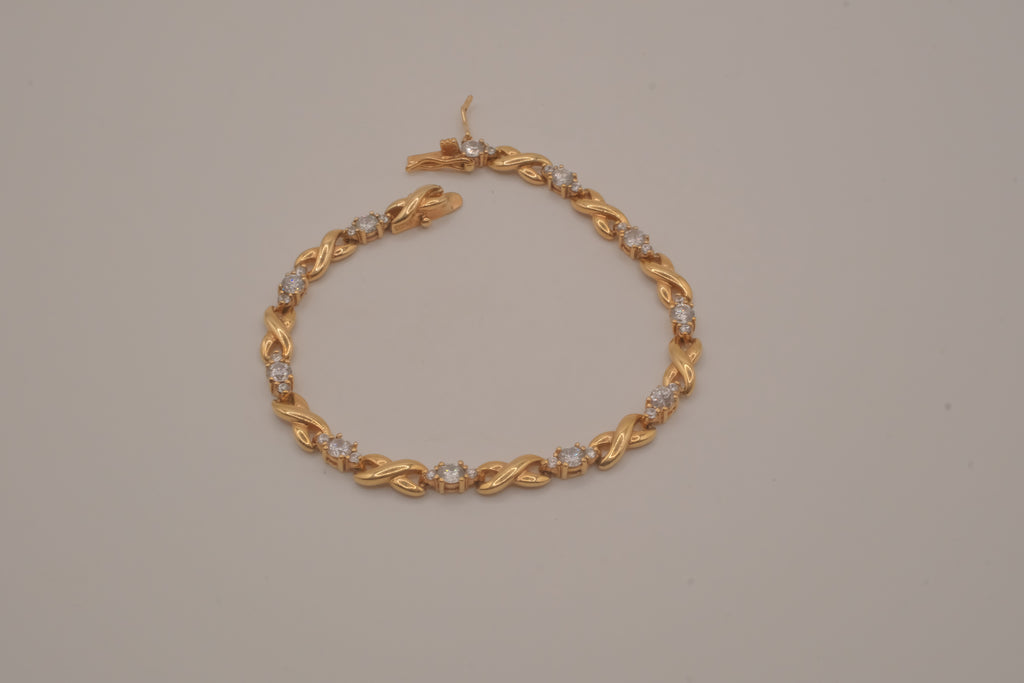 Vintage gold vermeil XO tennis bracelet
