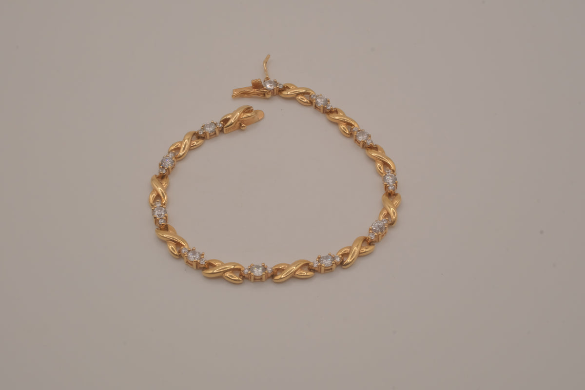 Vintage gold vermeil XO tennis bracelet