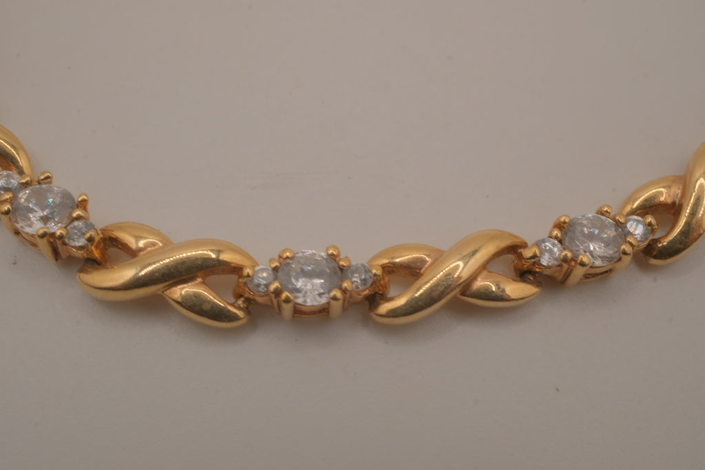 Vintage gold vermeil XO tennis bracelet