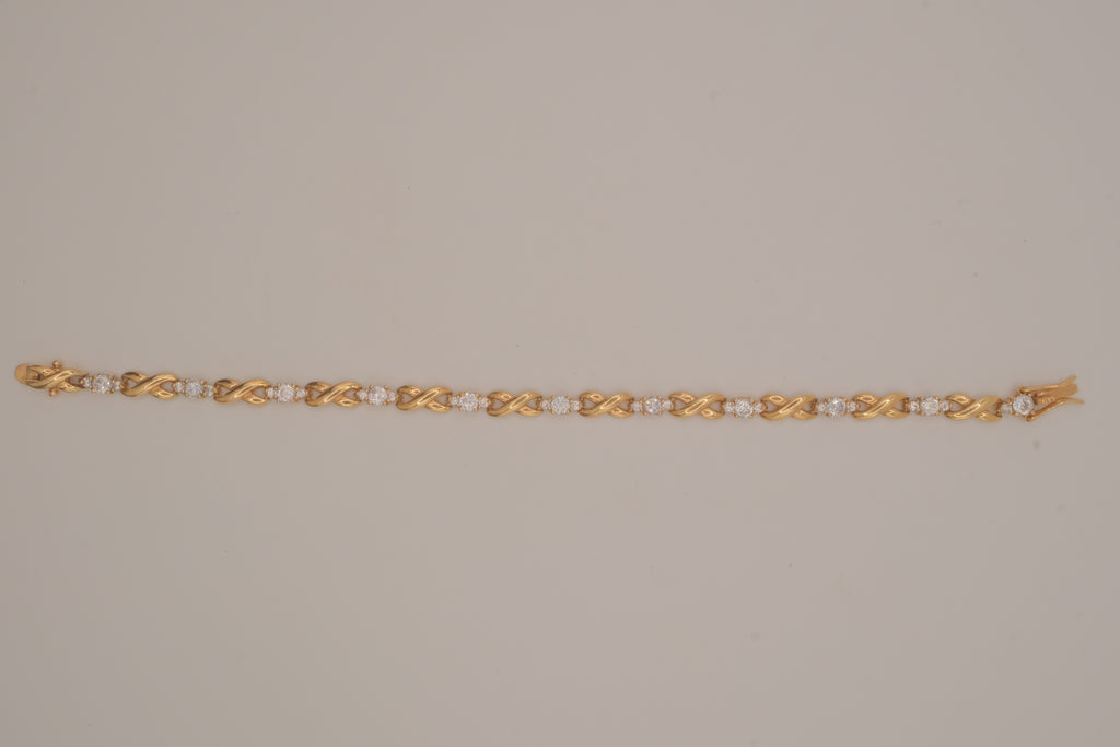 Vintage gold vermeil XO tennis bracelet