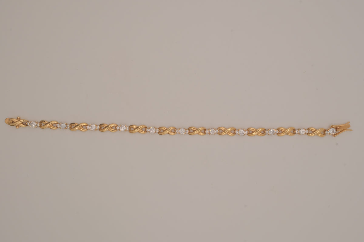 Vintage gold vermeil XO tennis bracelet