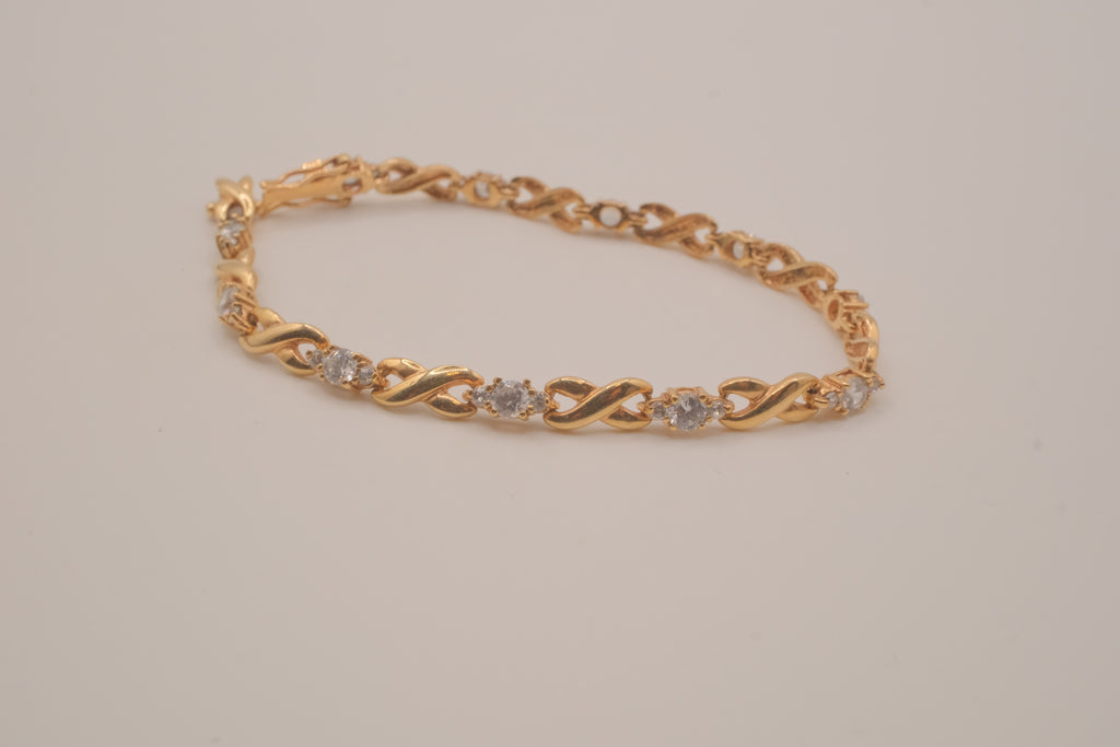 Vintage gold vermeil XO tennis bracelet