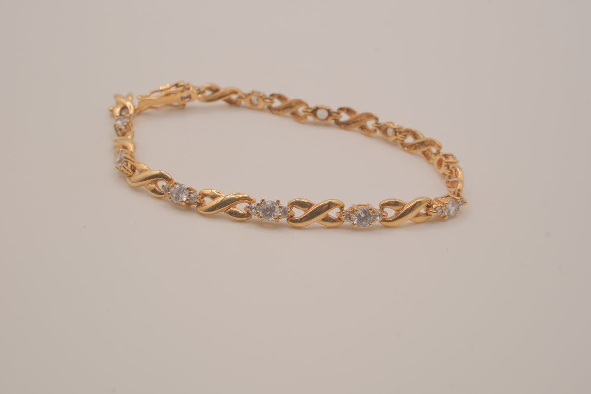 Vintage gold vermeil XO tennis bracelet