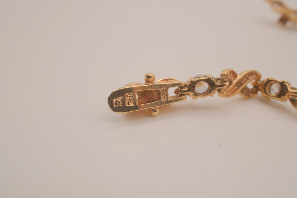 Vintage gold vermeil XO tennis bracelet