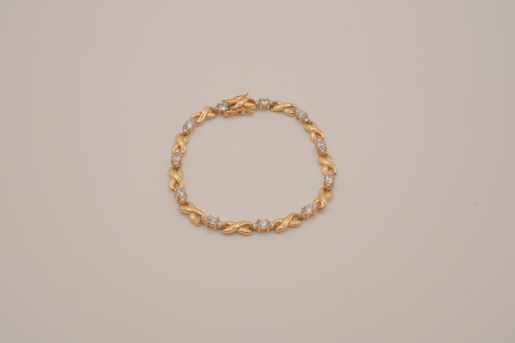 Vintage gold vermeil XO tennis bracelet