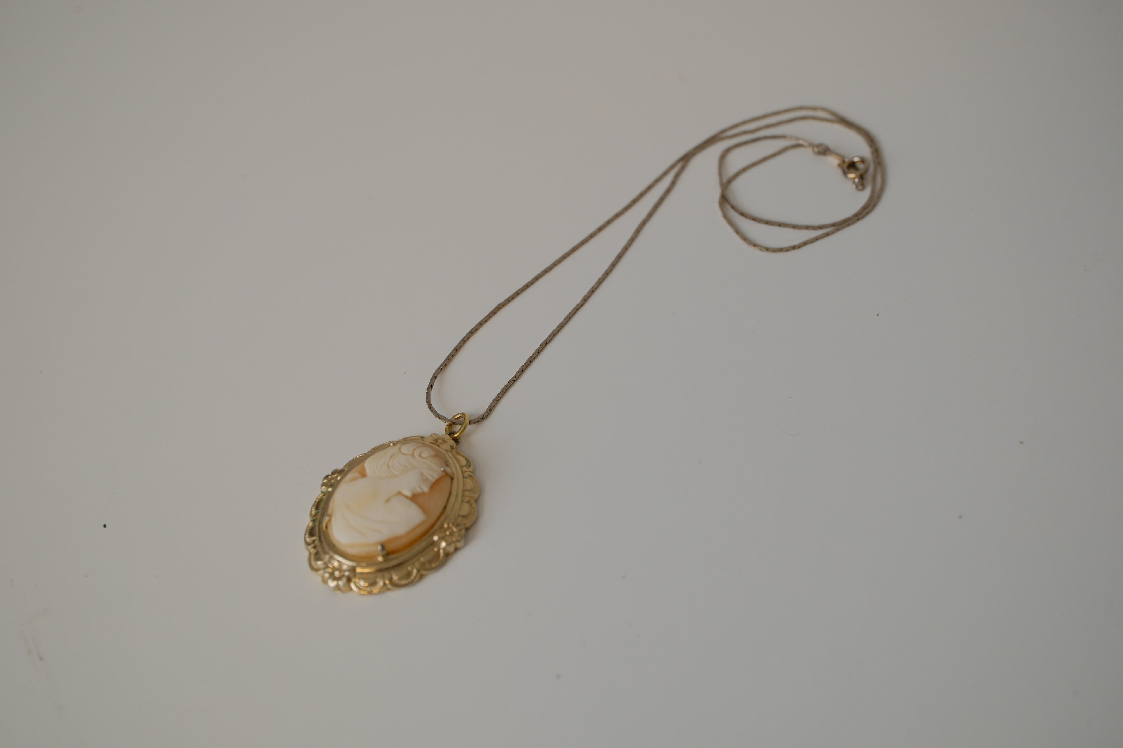 Vintage Coro Gold tone Cameo pendant