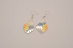 Boho metallic teardrop sunflower dangle earrings