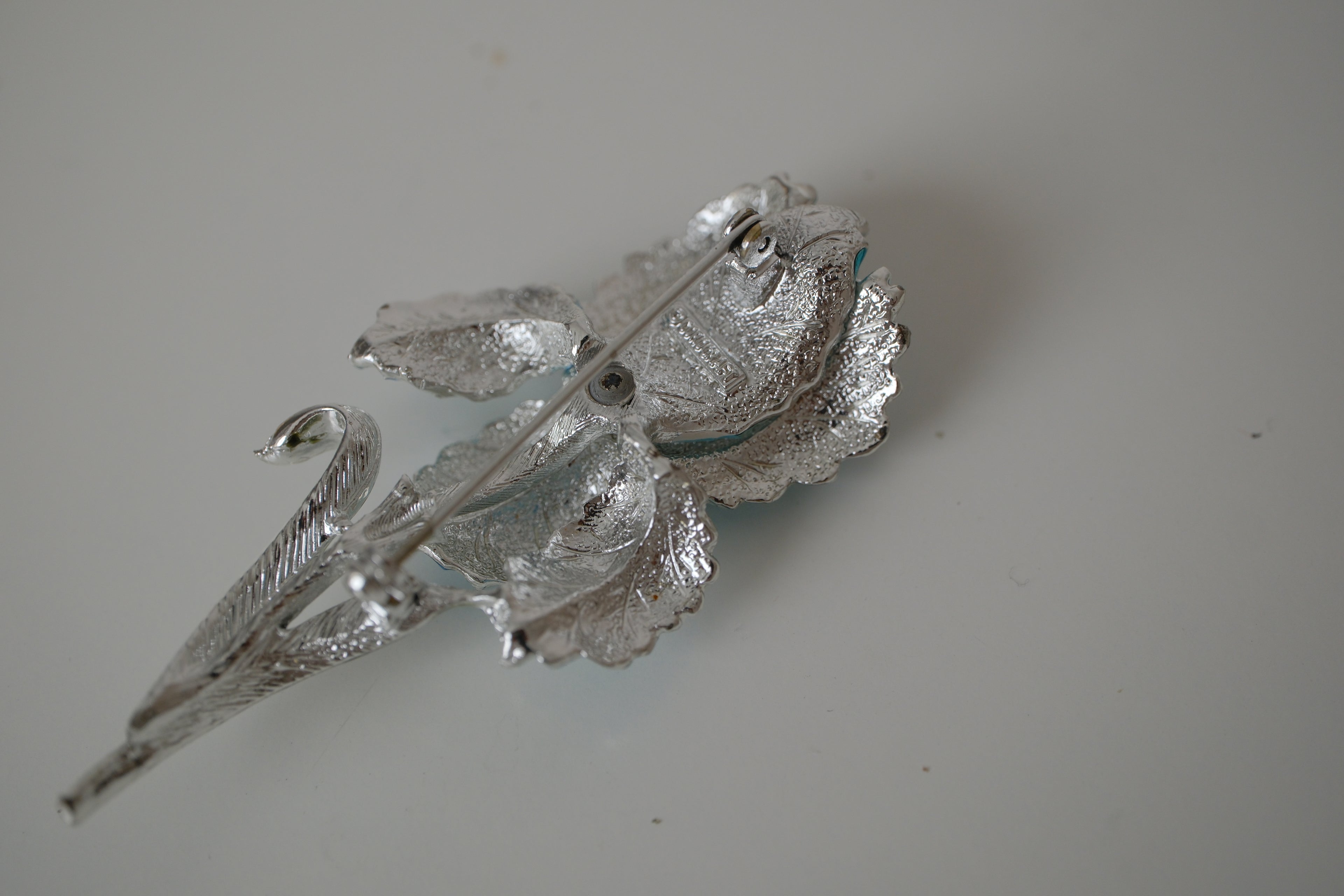 Vintage Coro Blue enamel Flower Brooch