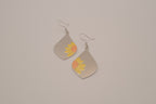 Boho metallic teardrop sunflower dangle earrings