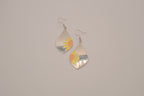 Boho metallic teardrop sunflower dangle earrings