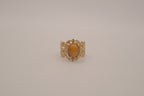 Vintage filigree butterscotch hue statement ring