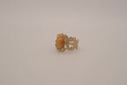 Vintage filigree butterscotch hue statement ring