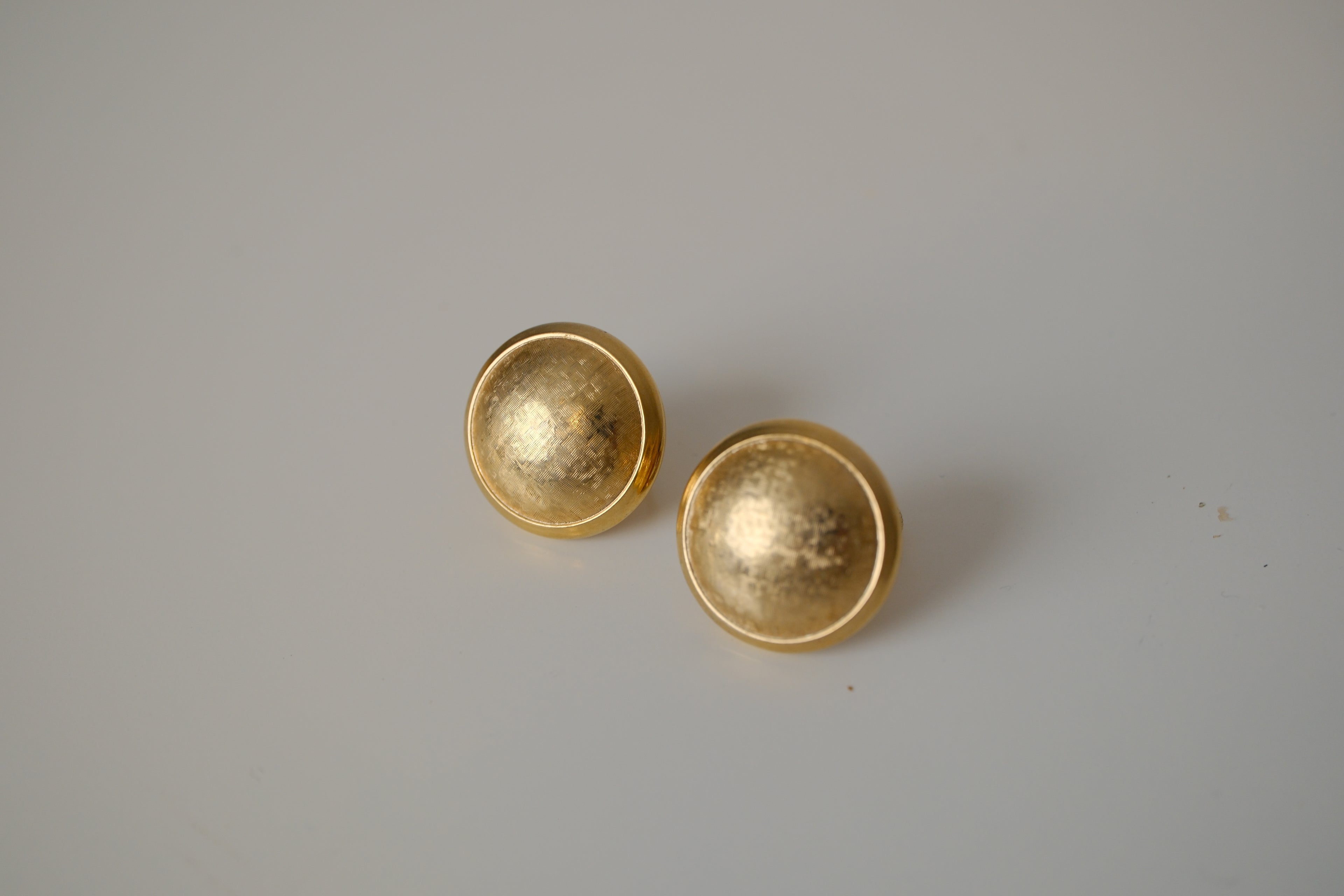 Vintage Coro gold-tone brushed dome clip-on earrings
