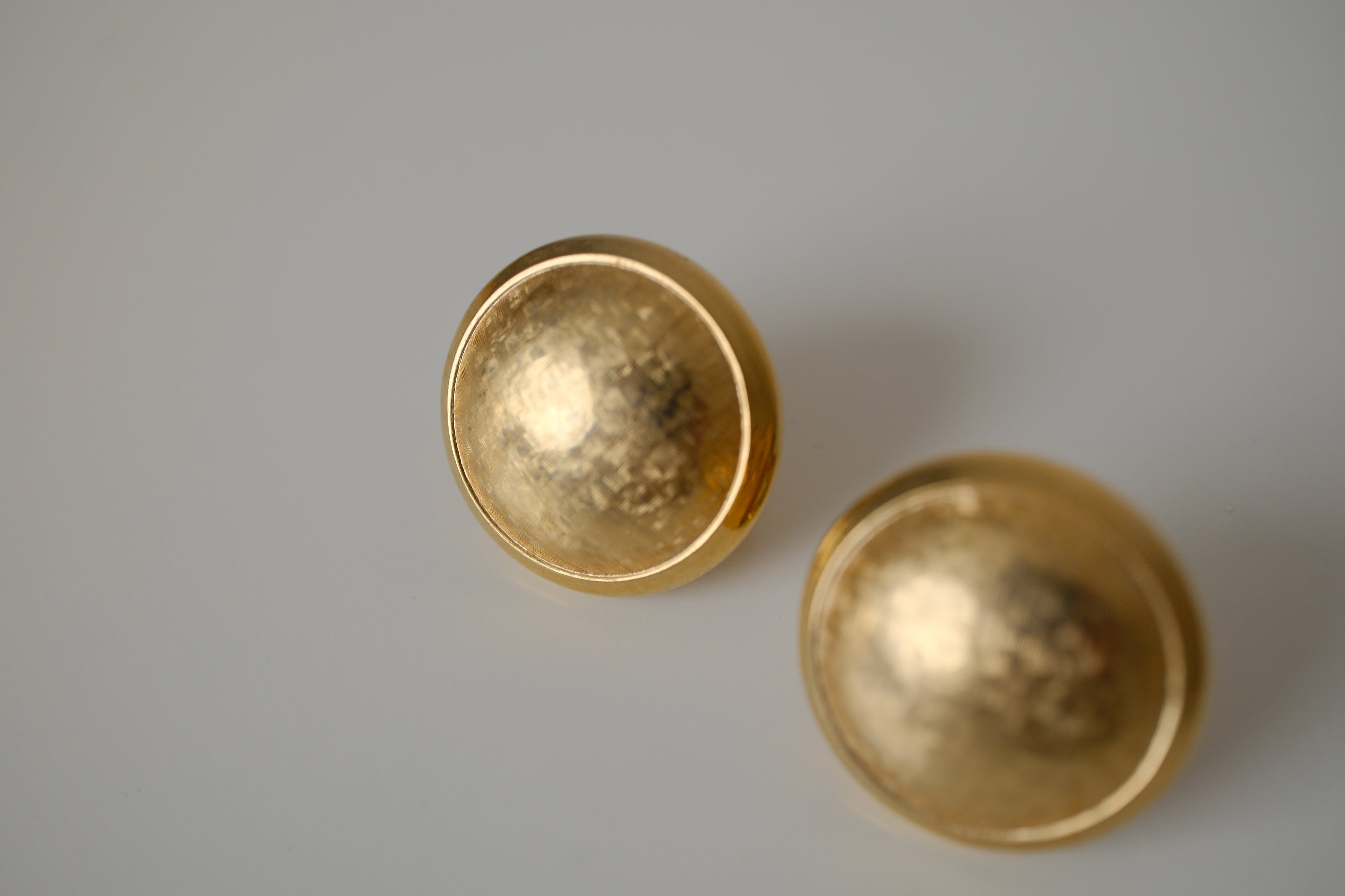 Vintage Coro gold-tone brushed dome clip-on earrings