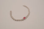 Oval-cut red stone tennis bracelet