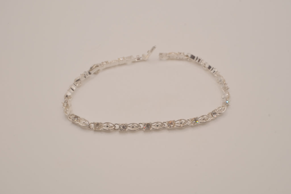 Vintage Avon silver-tone rhinestone tennis bracelet