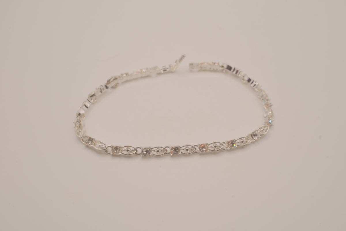 Vintage Avon silver-tone rhinestone tennis bracelet