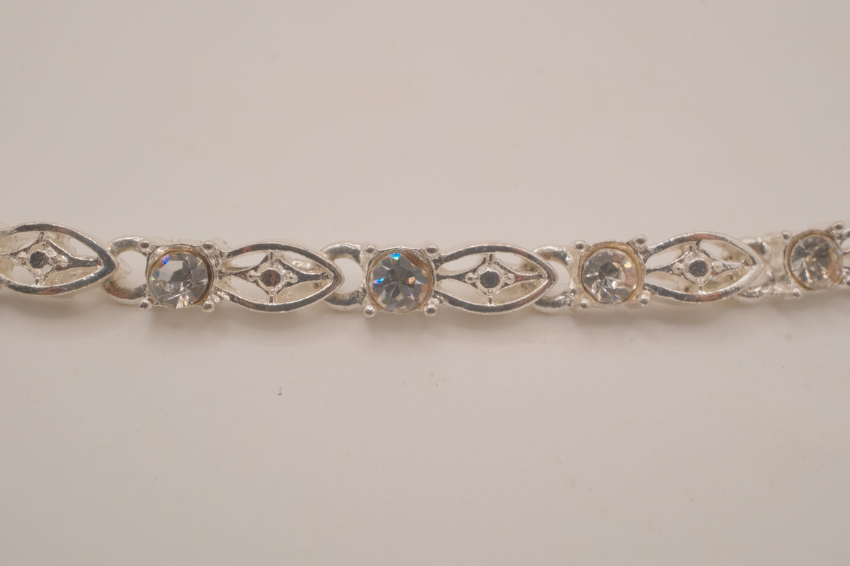 Vintage Avon silver-tone rhinestone tennis bracelet