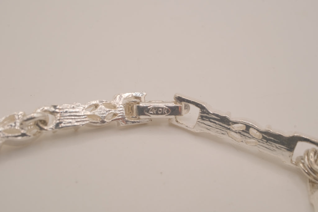 Vintage Avon silver-tone rhinestone tennis bracelet