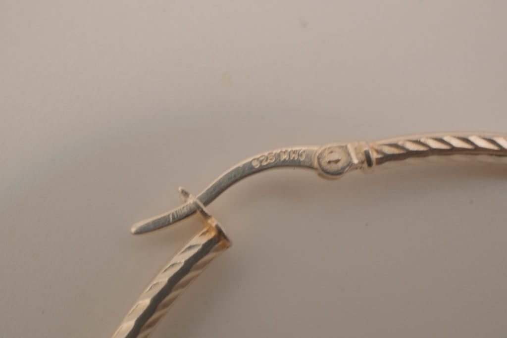 Sterling Silver textured hoop earrings