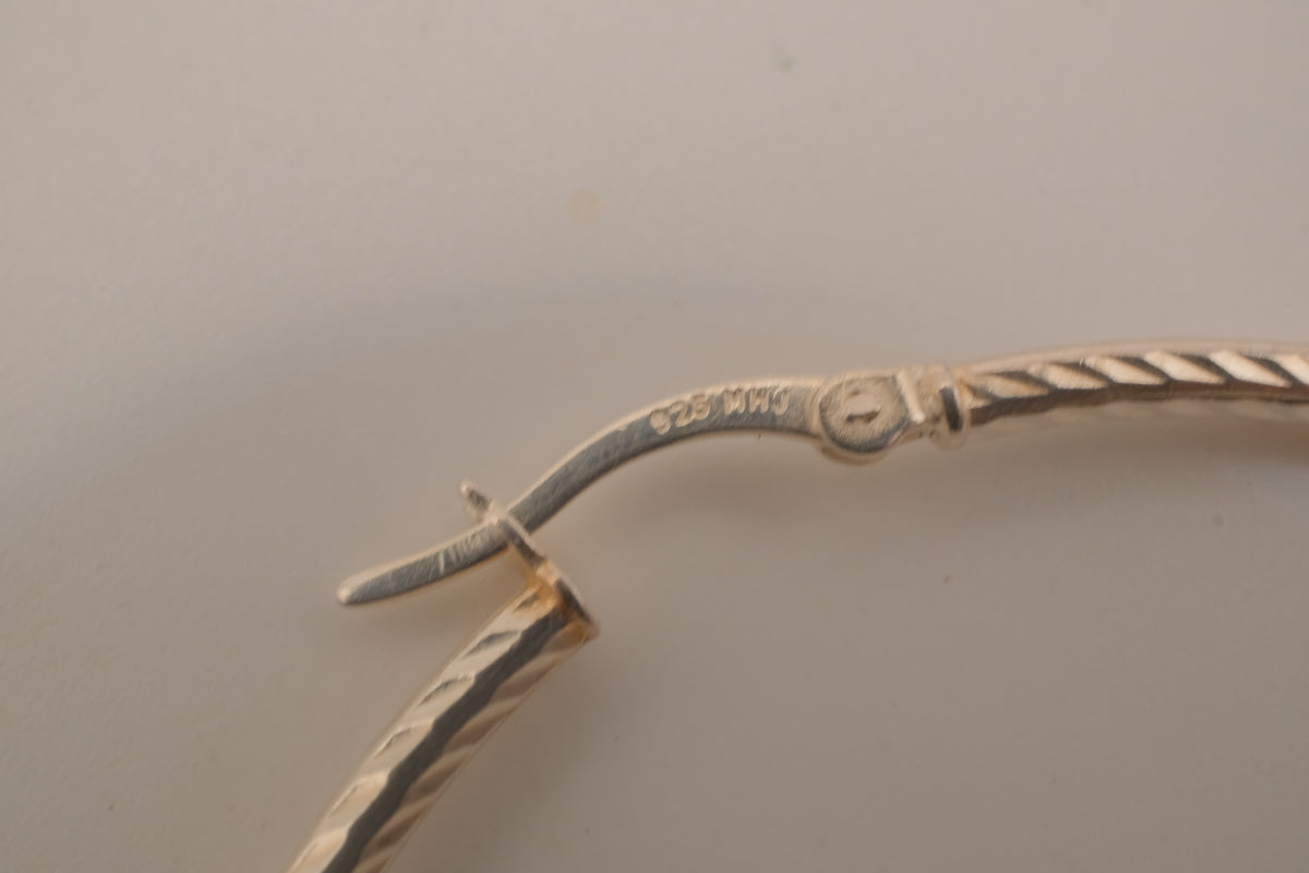 Sterling Silver textured hoop earrings