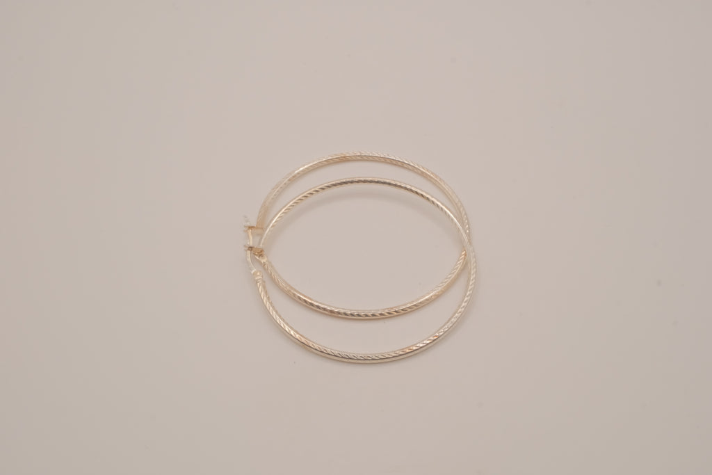 Sterling Silver textured hoop earrings