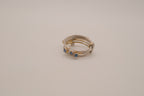 Vintage multi-band harem ring featuring blue stones