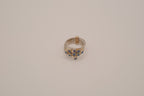 Vintage multi-band harem ring featuring blue stones